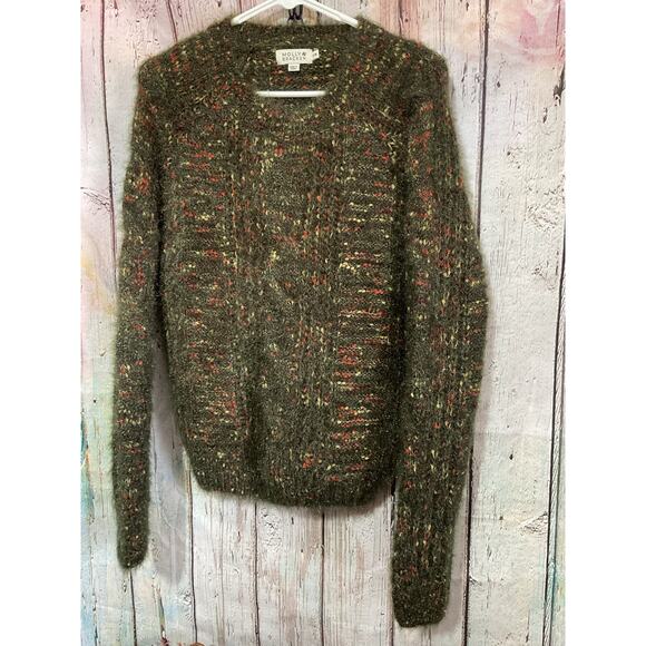 NEW Molly Bracken Olive Green Multi Size S/M Sweater Fuzzy Knit - Picture 9 of 11